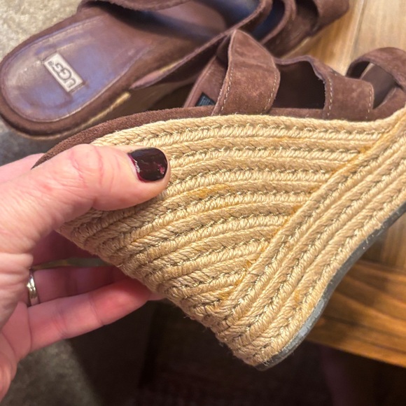 UGG Women's Chocolate Suede Wedges - Picture 7 of 16